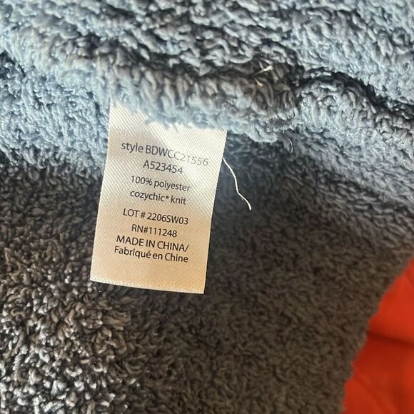 Barefoot Dreams Blue Diagonal Stripe Plush Open Cardigan, size S - Picture 9 of 11